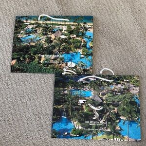 The Westin Maui Resort Paper Gift Bags - Tropical Blue/Green Lot of 2 bags